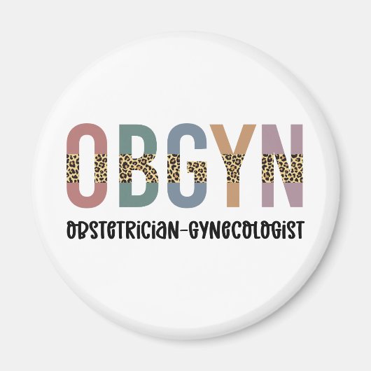 OBGYN Obstetriker Gynäkologe Leopard Print Magnet (Vorne)
