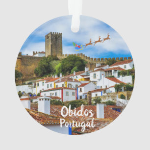 Obidos, Portugal Panorama Weihnachtsschmuck Ornament
