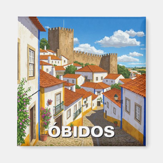 Obidos Portugal Travel Magnet (Vorne)