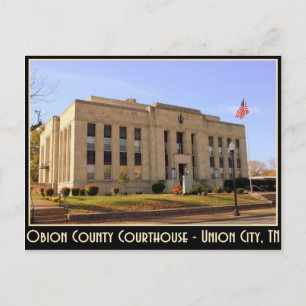 Obion Landkreis Courthouse - Gewerkschaft City, TN Postkarte