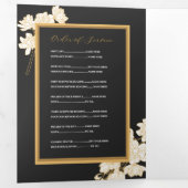 Obituary Celebration of Life Foto Weiße Blume Dreifach Gefaltete Einladung (Innen Erste Seite)