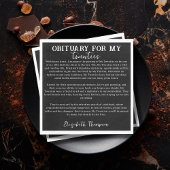 Obituary für meinen zwanzigsten RIP 20 s 30. Gebur Serviette