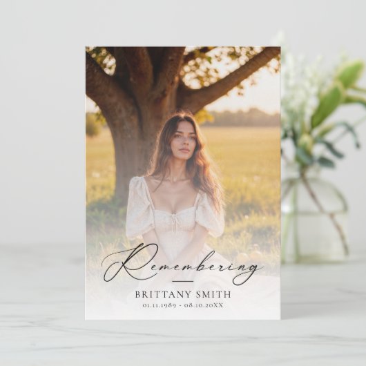 Obituary Order of Service Memorial Funeral Programm (Stehend Vorderseite)