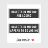 Objekte im Spiegel verlieren Aufkleber (Blatt)