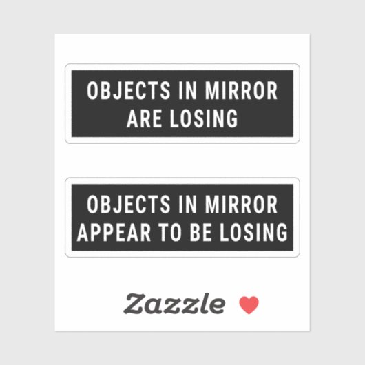 Objekte im Spiegel verlieren Aufkleber (Blatt)