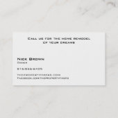 Objektfixer - White Business Card Visitenkarte (Rückseite)