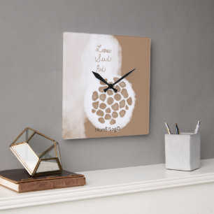 objet_11_Lotos-Samenkapsel Quadratische Wanduhr