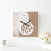 objet_11_lotus seed pod quadratische wanduhr (Zuhause)