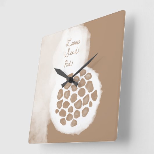 objet_11_lotus seed pod quadratische wanduhr (Winkel)