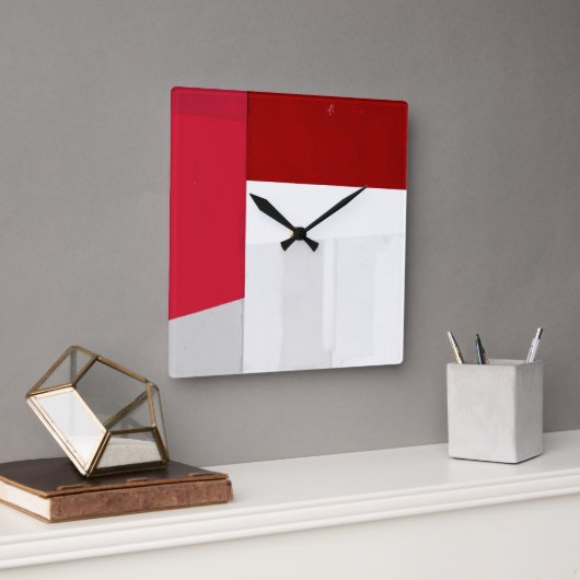 Objet_13_quartett Quadratische Wanduhr (Büro)