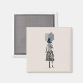 objet_14_eine Frau_1 Magnet (Vorderseite/Rückseite)
