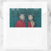 objet_20_une femme, un homme_2 rechteckiger aufkleber (Tasche)