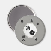 Objet_22_camellia,Vogel und Töpferei Magnet (Vorderseite/Rückseite)