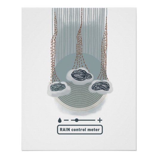 objet_2_rain Kontrolle-Messgerät Hochglanzposter Poster (Vorderseite)