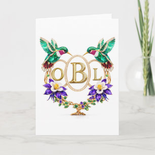 OBL Kolibri Individuelle Buchstaben Gefaltete Hoch Einladung