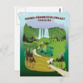 Oblast Ukraine Reiseplakat von Ivano-Frankivsk Postkarte (Vorne/Hinten)