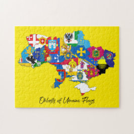 Oblasten der Ukraine Flaggen Karte Ukrainische Bil Puzzle