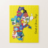 Oblasten der Ukraine Flaggen Karte Ukrainische Bil Puzzle (Vertikal)