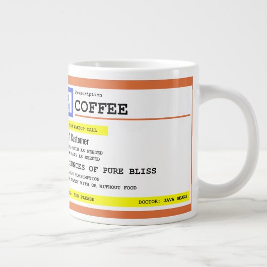 Obligation Kaffee Jumbo Tasse mit Individuelle Nam (Rechts)