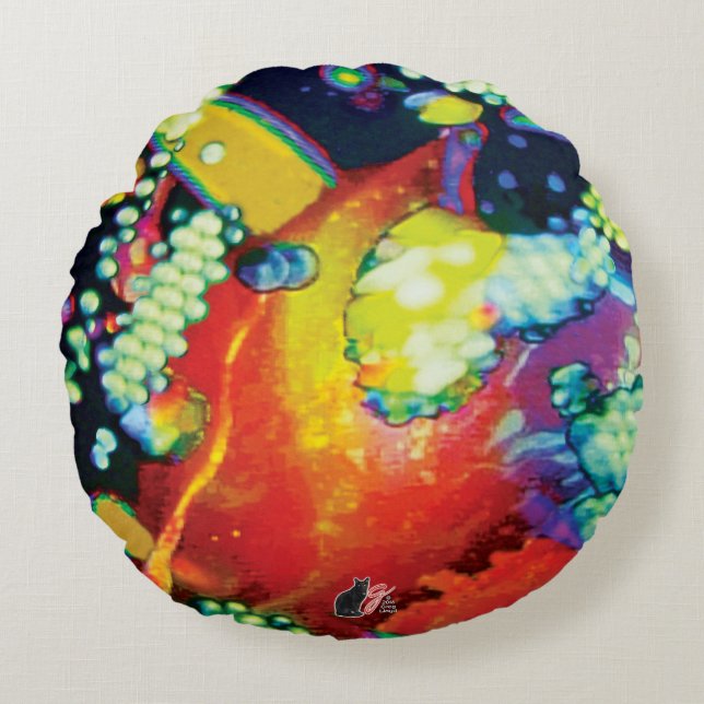 Oblivion Bliss Rundes Kissen (Vorderseite)