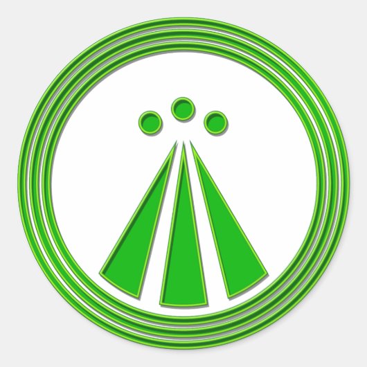 OBOD Symbol Neon Green Runder Aufkleber (Vorderseite)