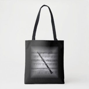 Oboe ~ 3-D Sheet Music ~ Pillow Grau/Black ~ Tasche