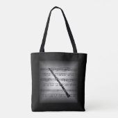 Oboe ~ 3-D Sheet Music ~ Pillow Grau/Black ~ Tasche (Rückseite)