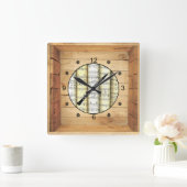 Oboe ~ 3 Dimensionen ~ Folk Art Box ~ Quadratische Wanduhr (Zuhause)