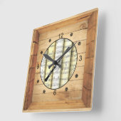 Oboe ~ 3 Dimensionen ~ Folk Art Box ~ Quadratische Wanduhr (Winkel)