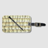 Oboe auf Notenblättern ~ Gepäckanhänger (Vorderseite (Horizontal))