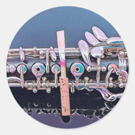 Oboe-Aufkleber Runder Aufkleber