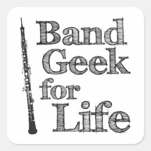 Oboe Band Geek Quadratischer Aufkleber