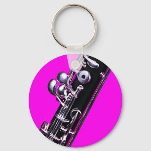 Oboe Bild auf rosa Hintergrund-Schlüsselanhänger Schlüsselanhänger