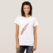 Oboe Brown Tinte, die Shirt zeichnet (Vorne ganz)