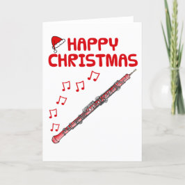 Oboe Christmas Card Oboist Woodwind Musiker Dankeskarte