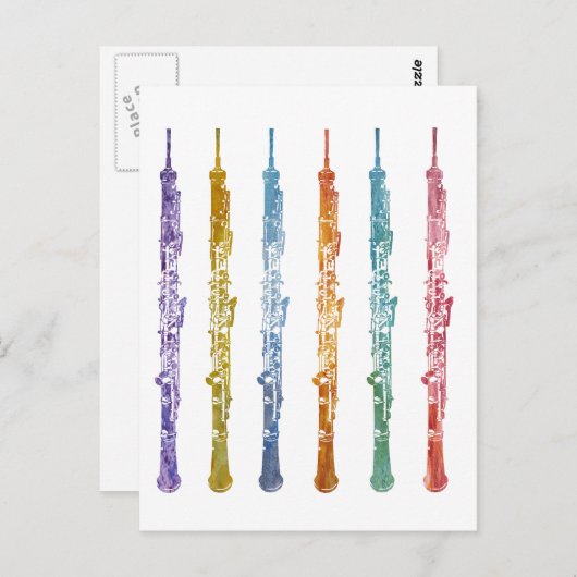 Oboe Crayons Postkarte (Vorne/Hinten)