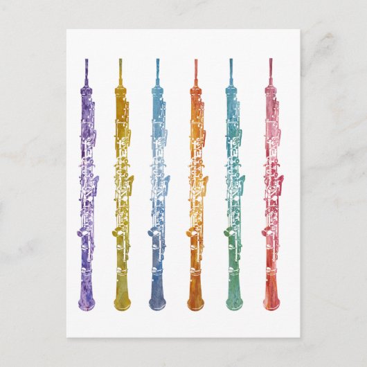 Oboe Crayons Postkarte (Vorderseite)