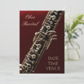 Oboe Erwägungsgrund elegant stilvolle Leistung Einladung (Stehend Vorderseite)