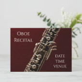 Oboe Erwägungsgrund elegante Konzertleistung Einladung (Stehend Vorderseite)