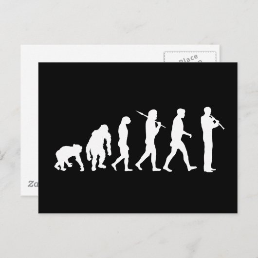 Oboe Evolution lustig Oboist Spaß Geschenk Postkarte (Vorne/Hinten)