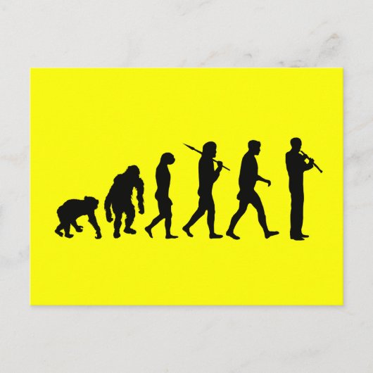 Oboe Evolution lustig Oboist Spaß Geschenk Postkarte (Vorderseite)