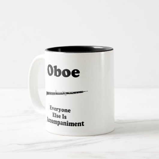 Oboe Geschenk Zweifarbige Tasse (Vorderseite Links)
