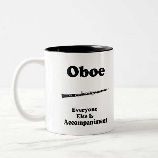 Oboe Geschenk Zweifarbige Tasse (Links)