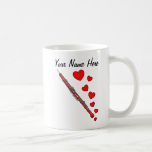 Oboe Hearts Oboist Woodwind Musiker Custom Kaffeetasse
