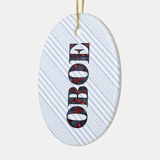 Oboe Herztext Keramik Ornament (Links)