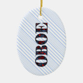 Oboe Herztext Keramik Ornament (Vorne)