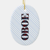 Oboe Herztext Keramik Ornament (Hinten)