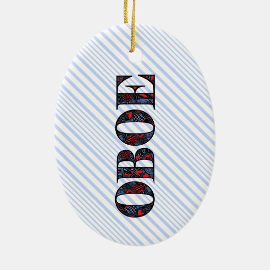 Oboe Herztext Keramik Ornament (Hinten)