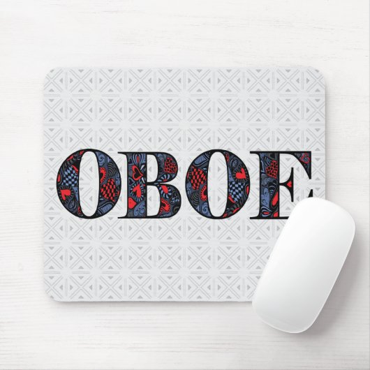 Oboe Herztext Mousepad (Mit Mouse)