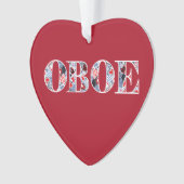 Oboe Herztext Ornament (Vorderseite)